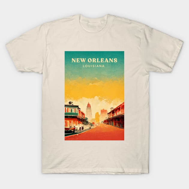 New Orleans Retro Travel T-Shirt by Retro Travel Design